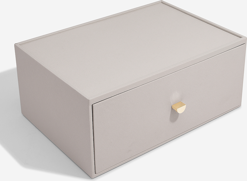 Stackers Pebble Organisateur de Maquillage profond, Super-taille, gris galet, avec tiroir