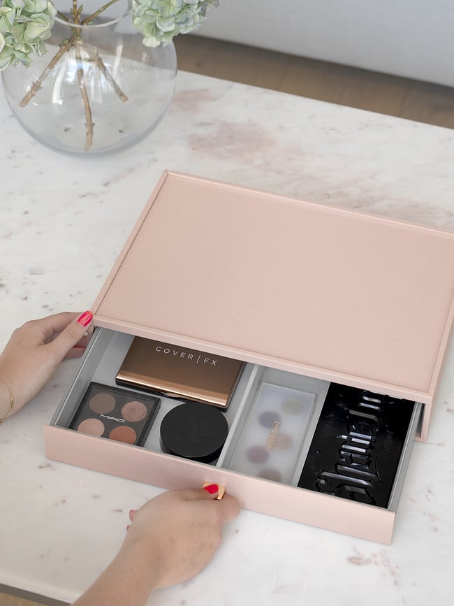 Stackers Organisateur de Maquillage Super Size avec tiroir et séparateurs, rose