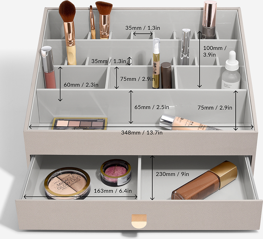 Stackers Organisateur ouvert Supersize avec tiroir, taupe