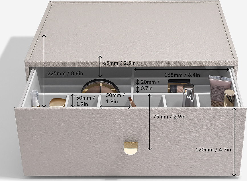 Stackers Pebble Organizator globok supersize s predalom, kamnito siv