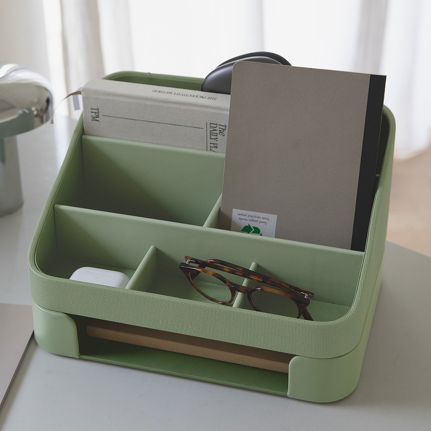 Stackers Organizator za pisalno mizo s predelkom za pisma in dokumente, 25 x 33 cm, smaragden, 2 kosa