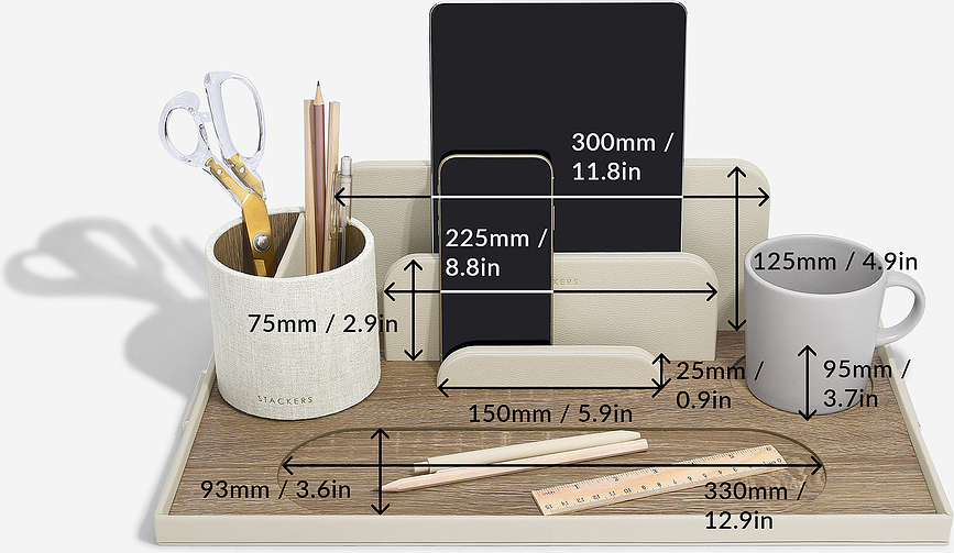 Stackers Organizator za radni stol sklopivi svijetlobež laneni