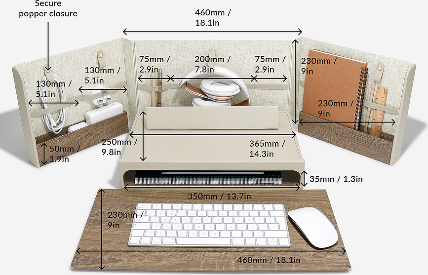 Stackers Οργανωτής Γραφείου πτυσσόμενος, ανοιχτό μπεζ, λινός