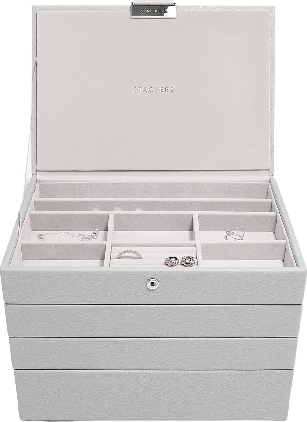 Stackers Pebble Boîte à Bijoux quadruple, classique, gris pierre