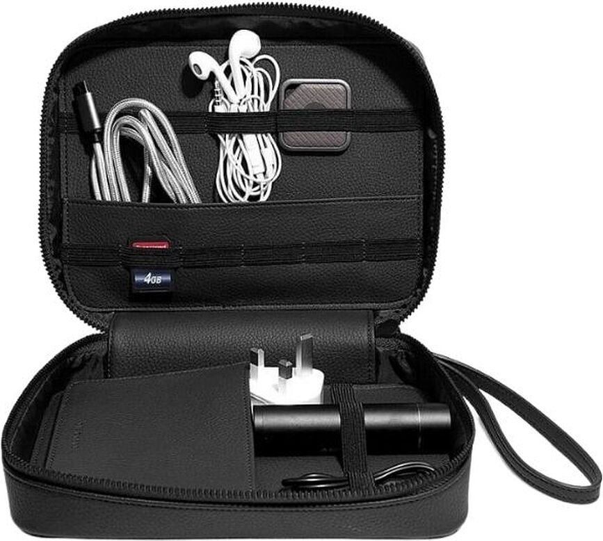 Stackers Pebble Étui pour chargeurs et écouteurs, noir