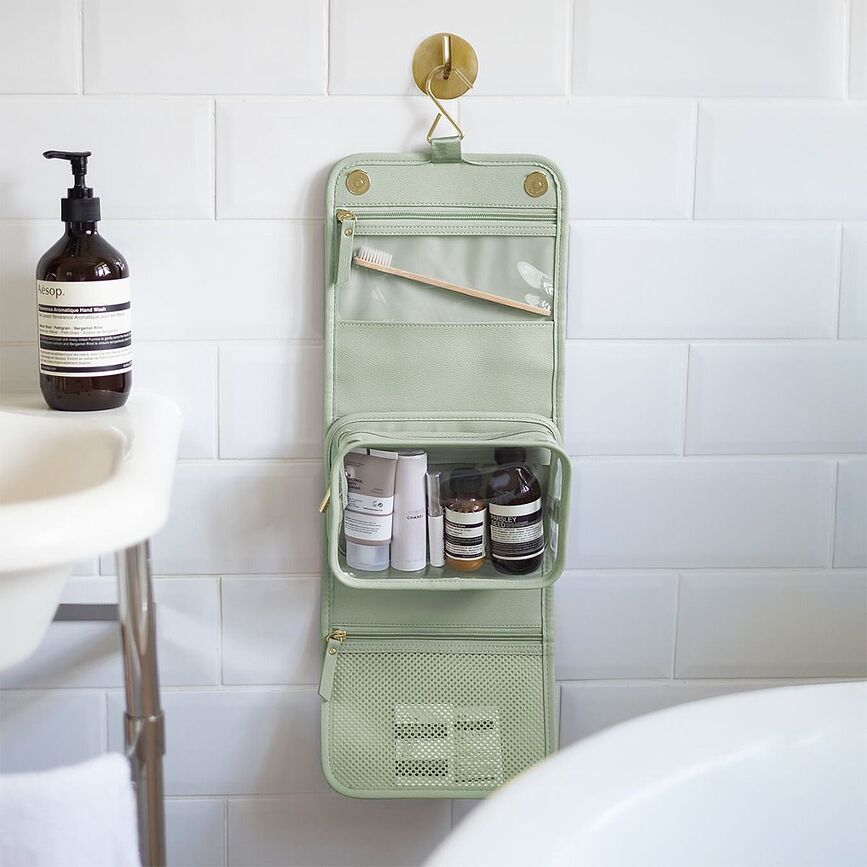 Stackers Pebble Potovalna kozmetična torbica, za obešanje, kamnito siva