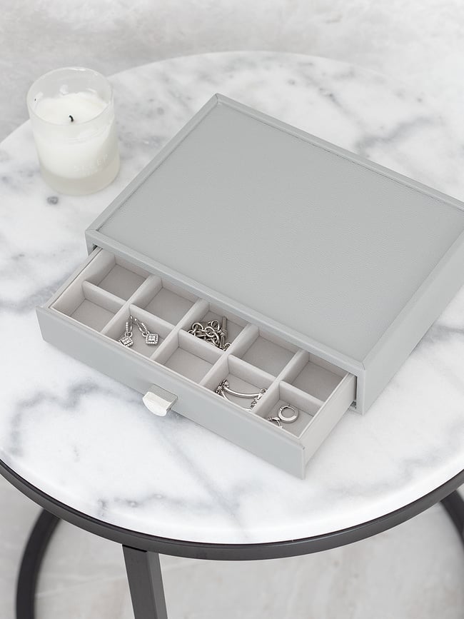 Stackers Pebble Kutija za nakit classic s 20 pretinaca i ladicom svijetlobež