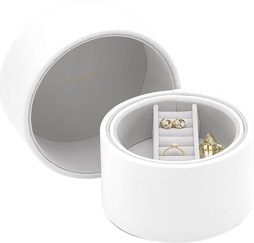 Stackers Pebble Pod Škatla za nakit dvojna, bela