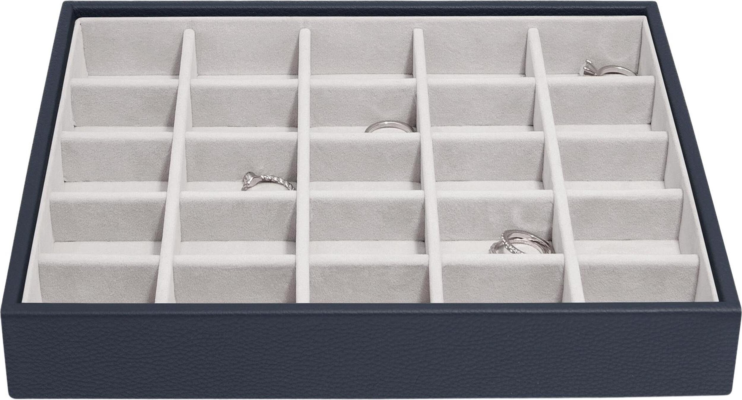 Stackers Pebble Schmuckkästchen classic 25-Fächer marineblau