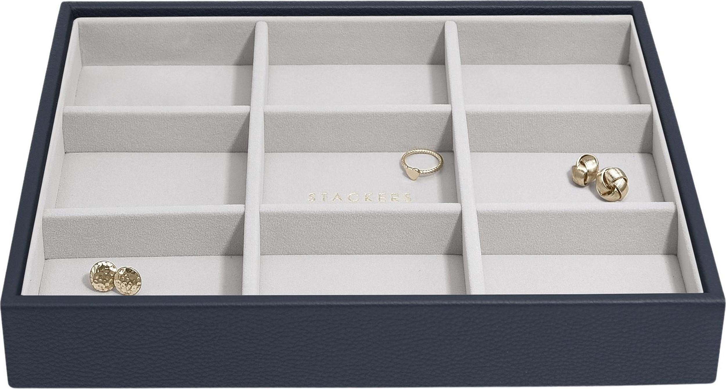 Stackers Pebble Schmuckkästchen classic 9-Fächer marineblau