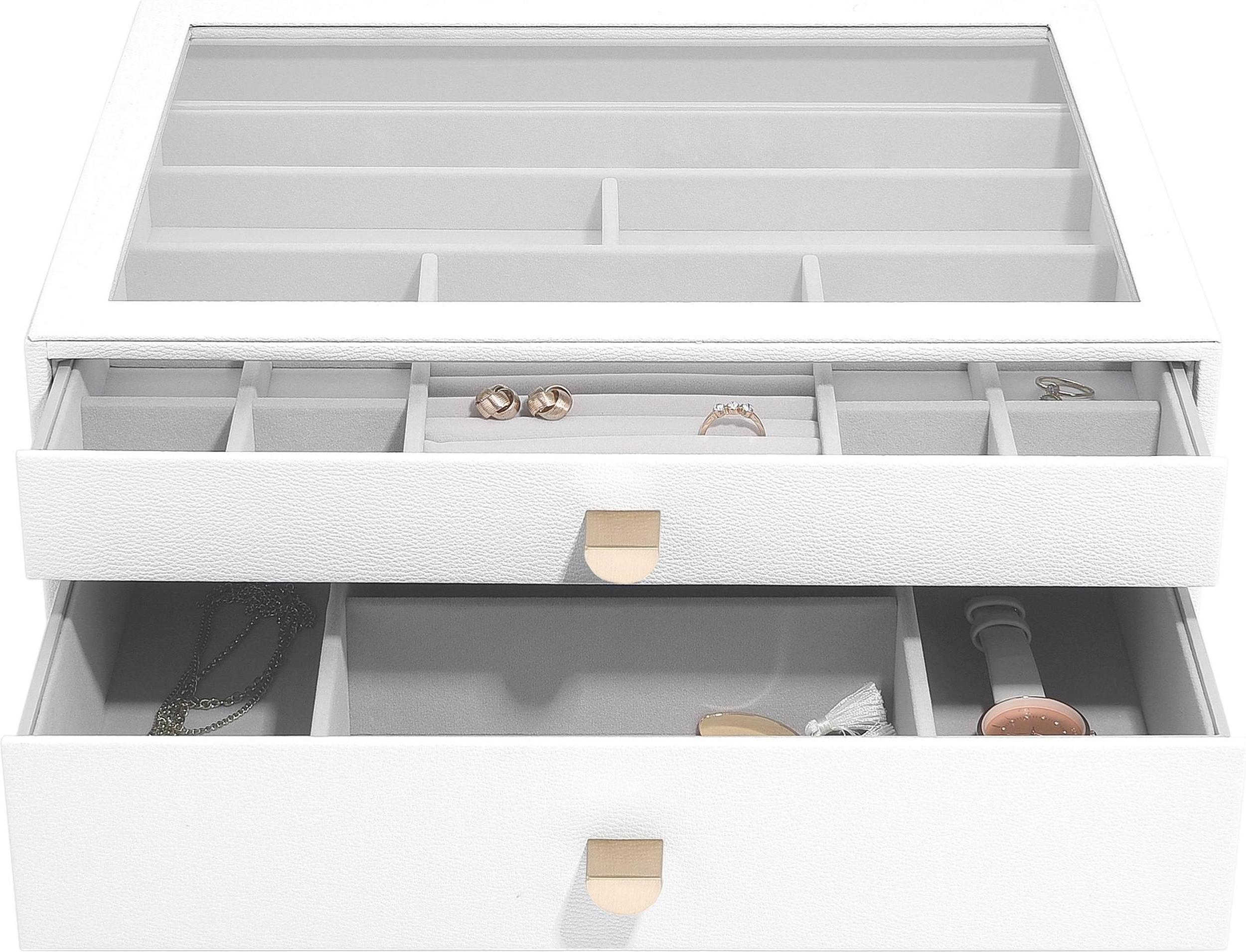 Stackers Pebble Schmuckkästchen supersize weiß mit 2 Schubladen