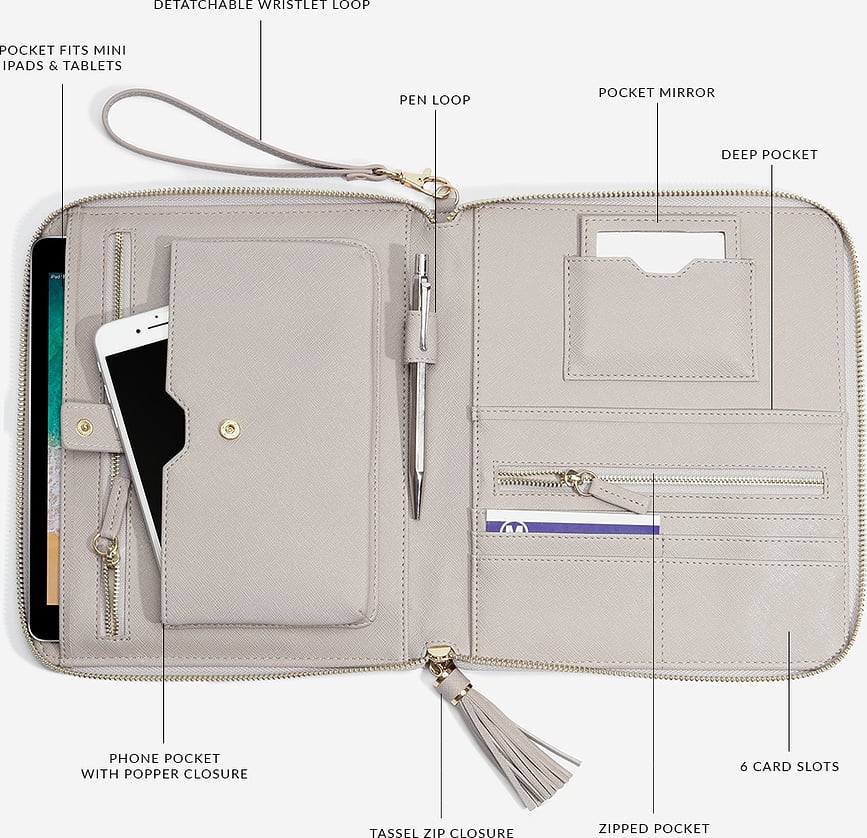 Stackers Pochette pour documents et téléphone, noire