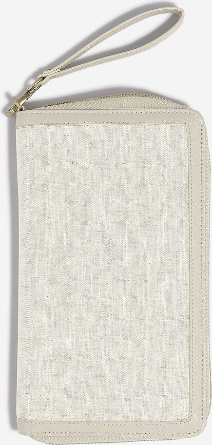 Stackers Porte-Passeport et Cartes, beige clair, en lin