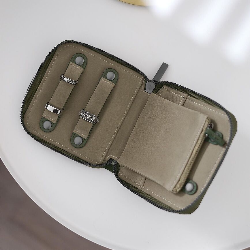 Stackers Potovalna škatla za nakit, s prostorom za prstane, majhna, taupe