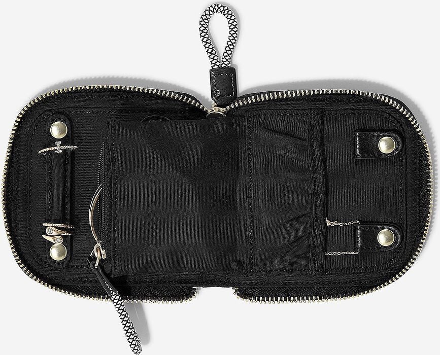 Stackers Putna Kutija za Nakit mala najlonska zelena s prostorom za prstenje