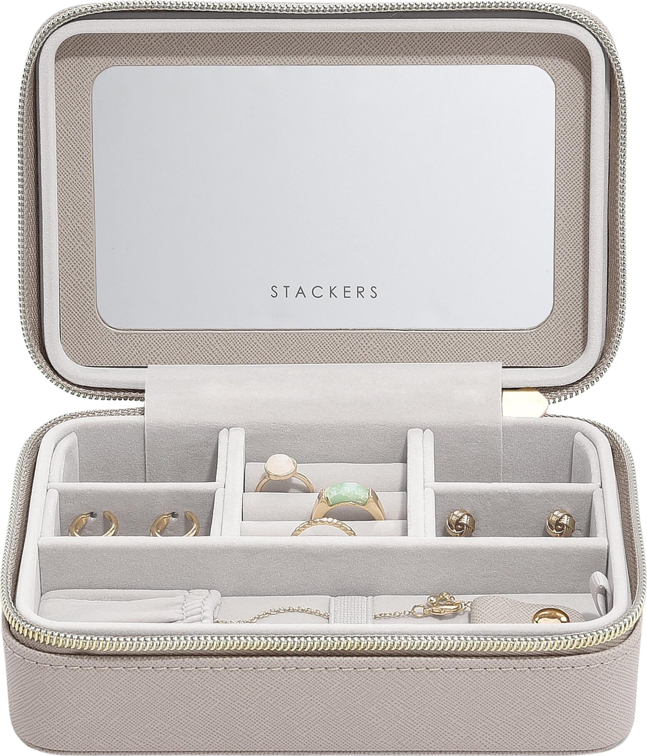 Stackers Raffia Luxury Reise-Schmuckkasten taupe