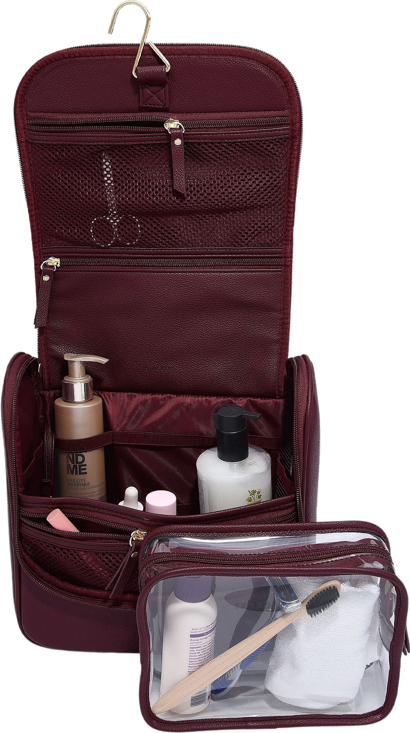Stackers Reisekosmetiktasche zum Aufhängen burgunderrot