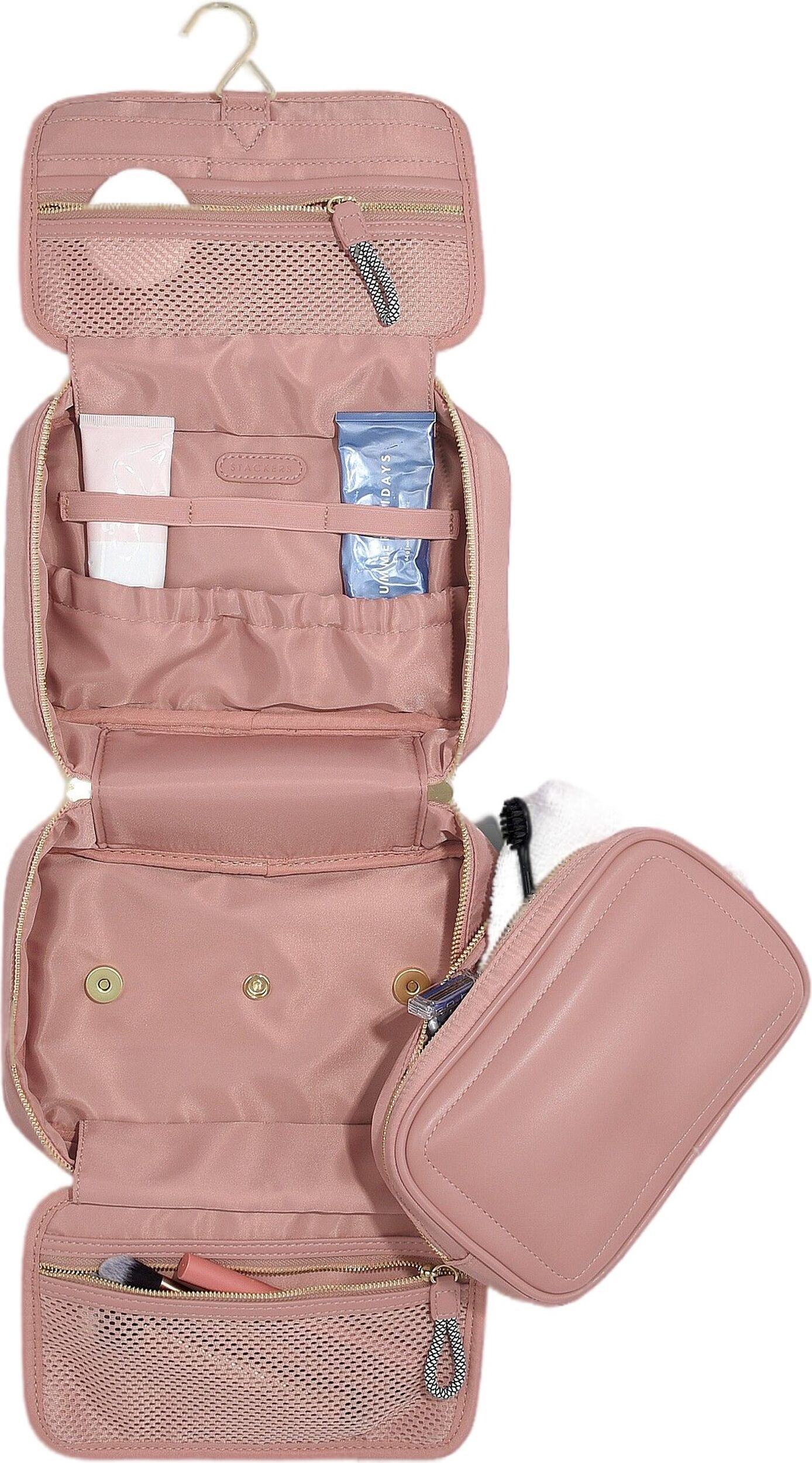 Stackers Reisekosmetiktasche zum Aufhängen rosa aus Nylon