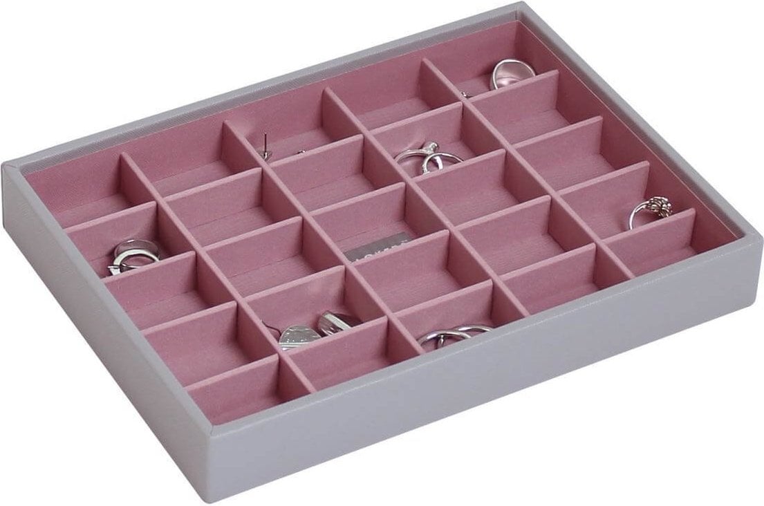 Stackers Schmuckkästchen classic 25-Fächer grau rosa