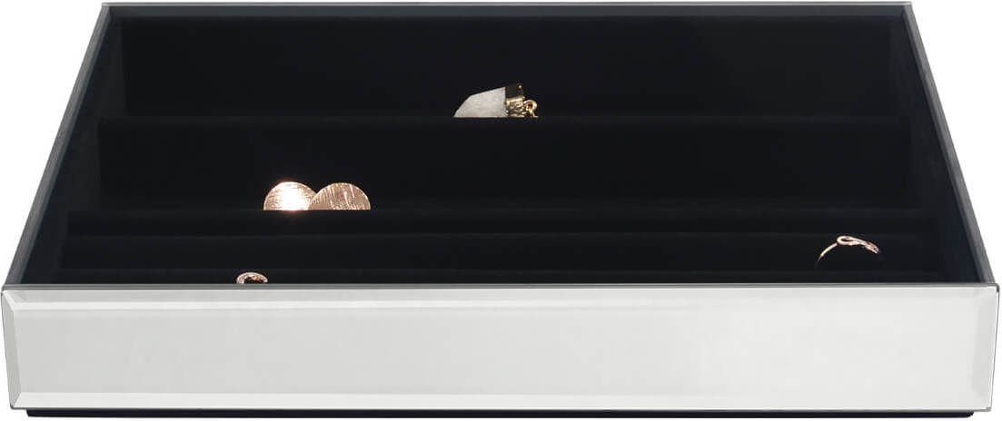 Stackers Schmuckkästchen classic 4-Fächer velvet aus Glas mit schwarzer Verkleidung