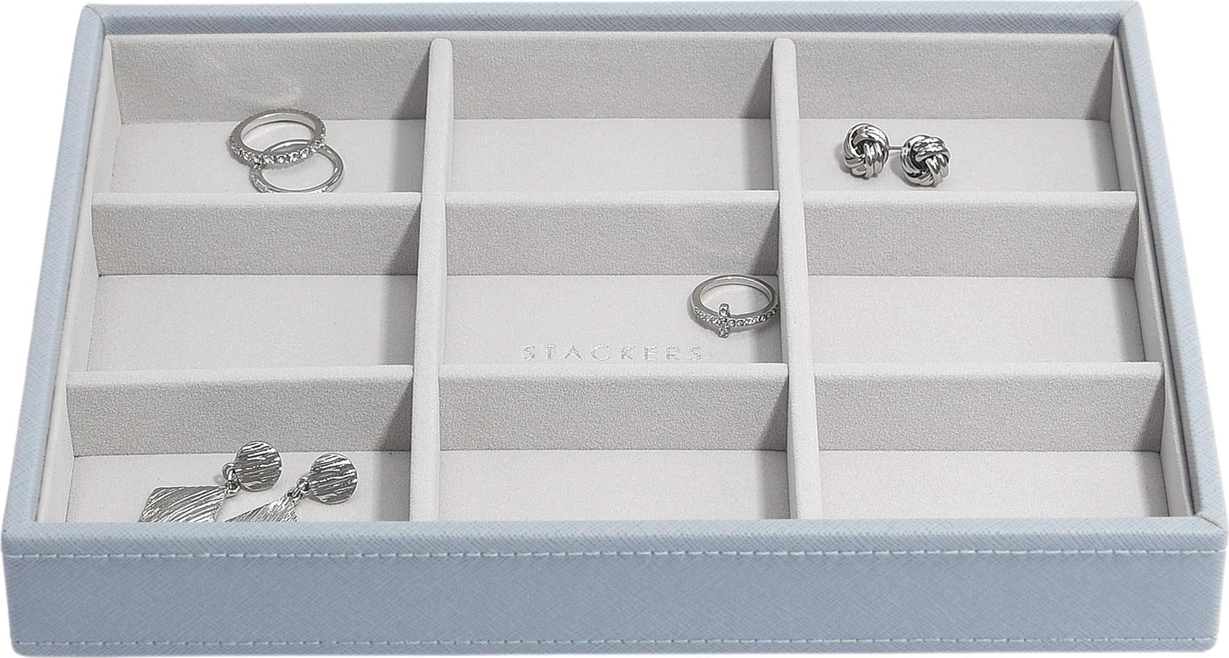 Stackers Schmuckkästchen classic 9-Fächer graublau