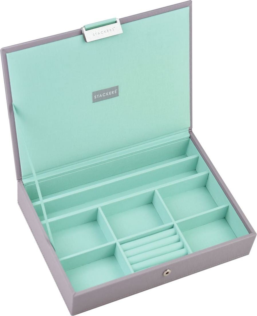 Stackers Schmuckkästchen classic grau-mintgrün mit Deckel