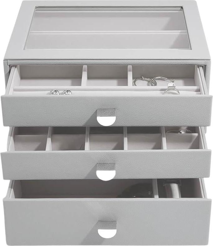 Stackers Schmuckkästchen classic Steingrau mit 3 Schubladen