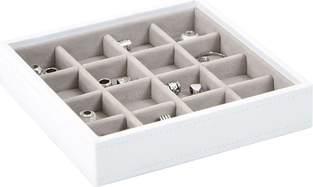 Stackers Schmuckkästchen für Charms 16-Fächer weiß-beige