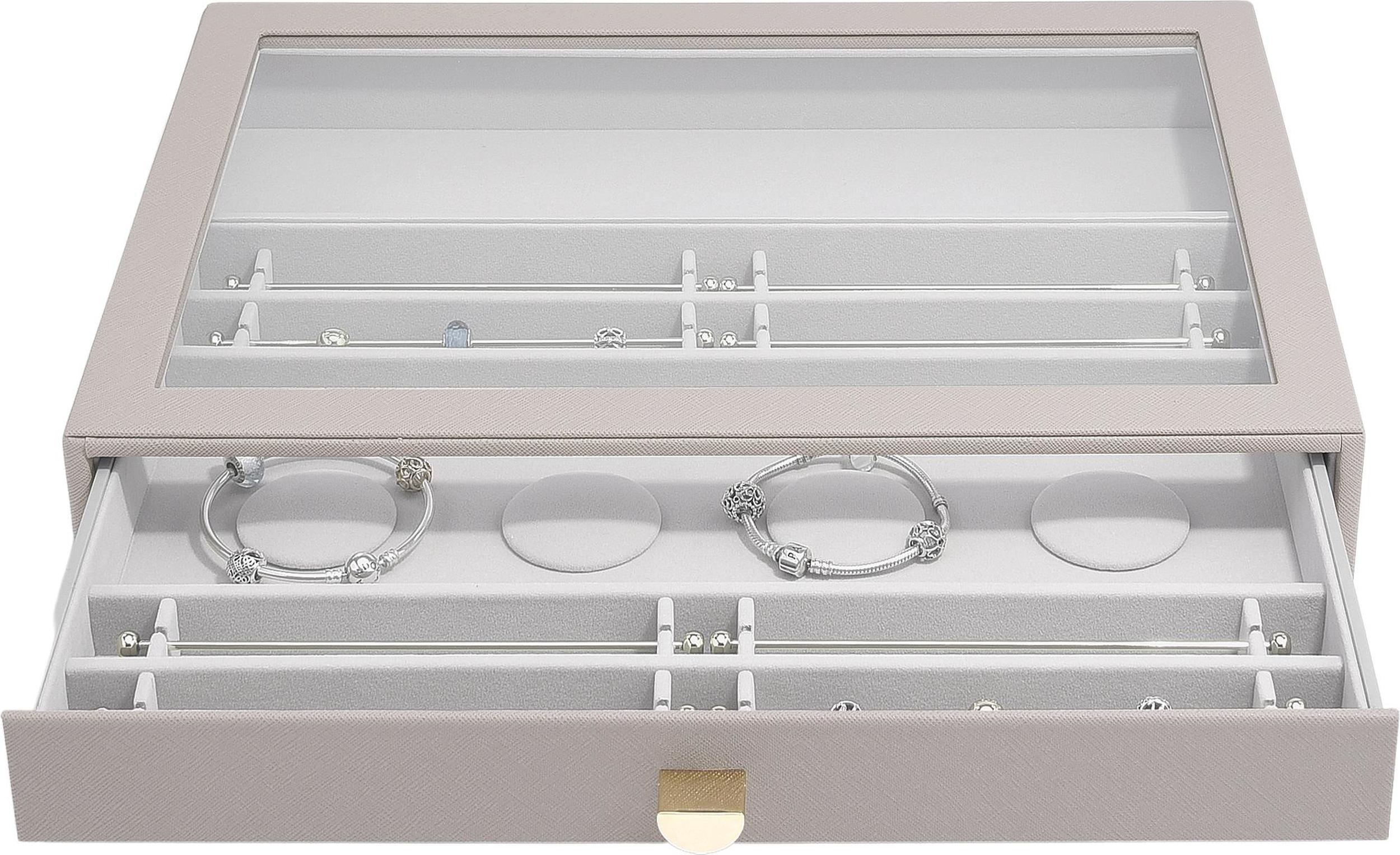 Stackers Schmuckkästchen für Charms supersize taupe mit Schublade und Glasdeckel