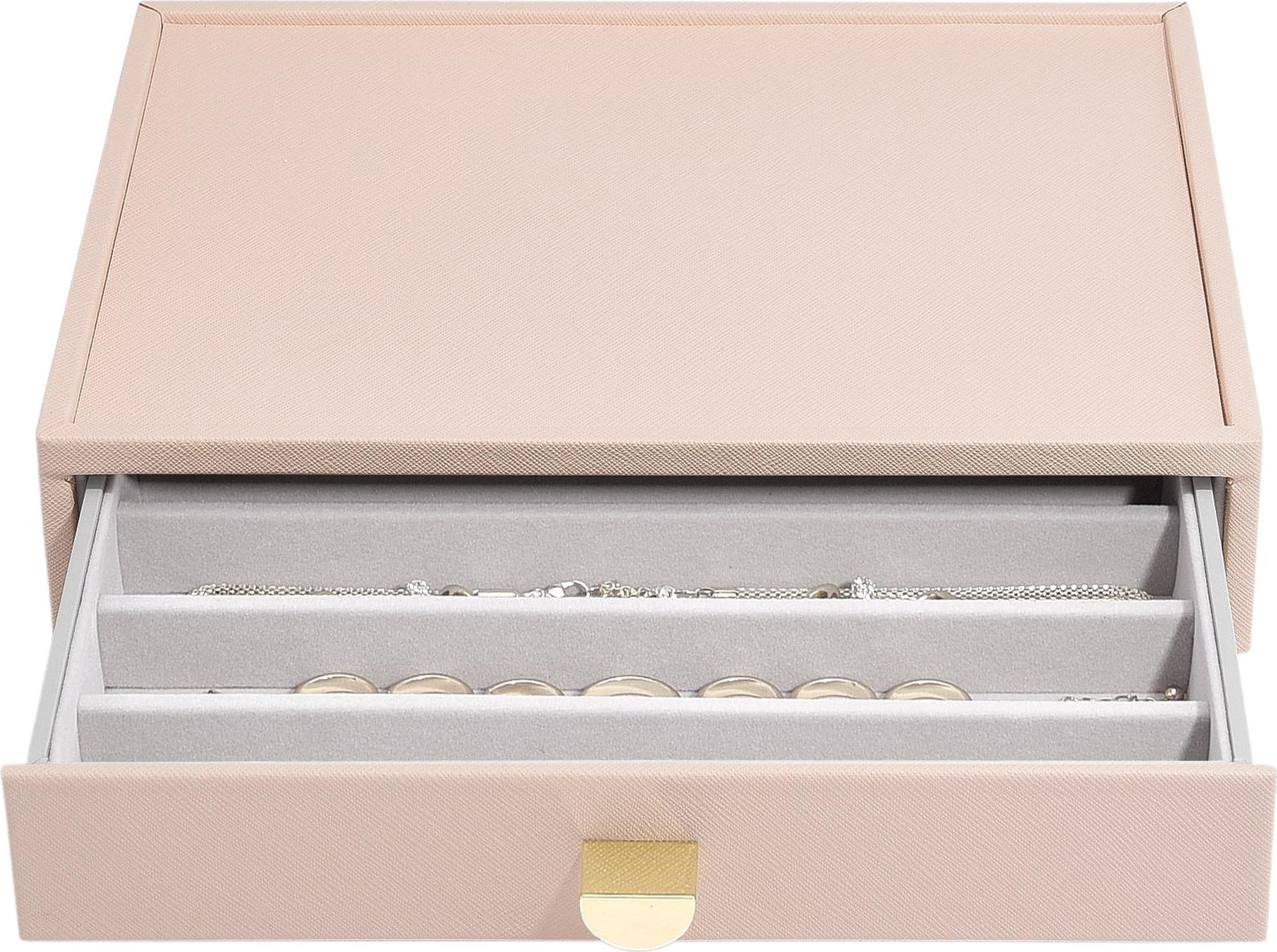 Stackers Schmuckkästchen für Halsketten classic rosa mit Schublade