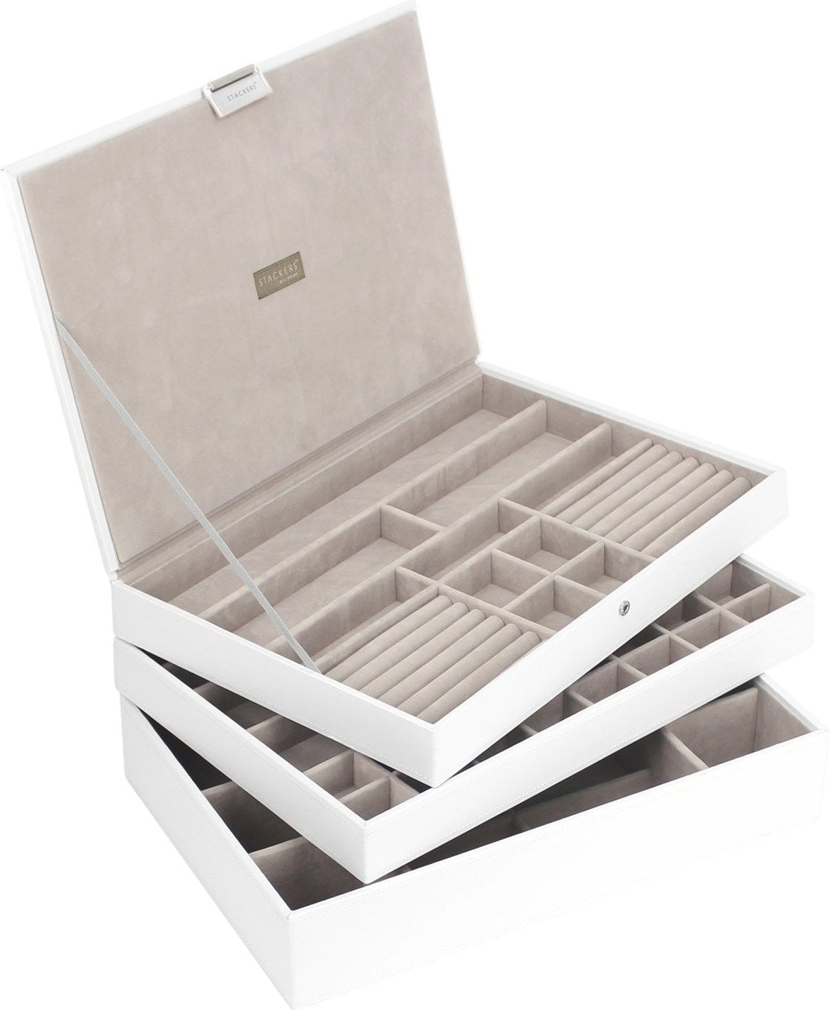 Stackers Schmuckkästchen supersize dreifach weiß-beige