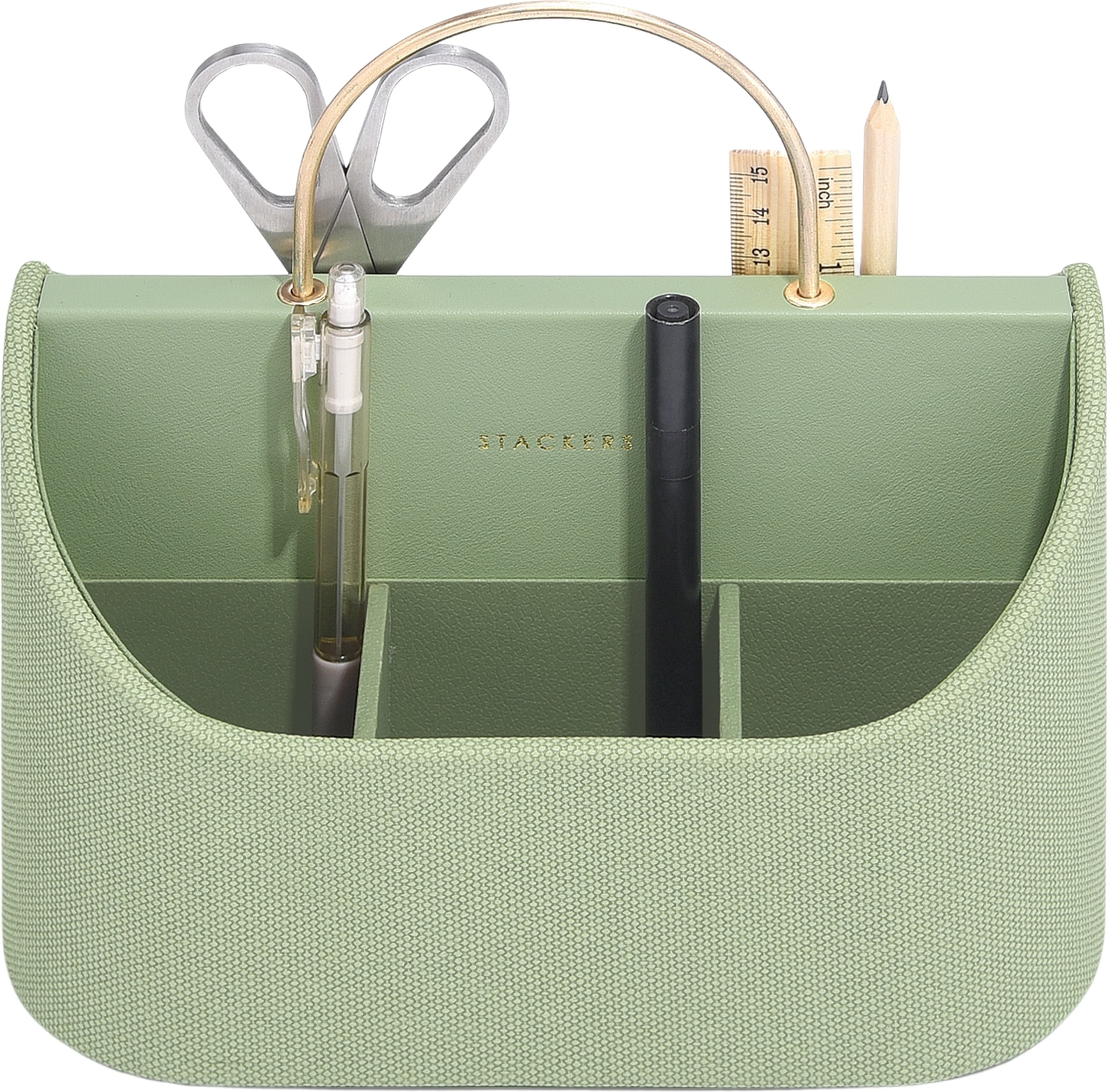 Stackers Schreibtisch-Organizer mit Griff, pistazienfarben