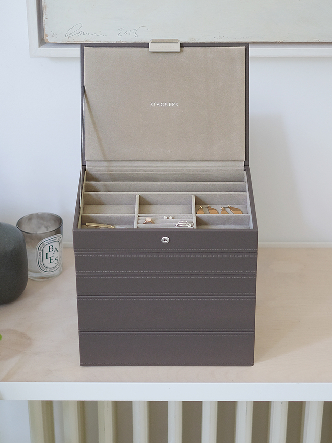 Stackers Pebble Škatla za nakit klasična, mornarsko modra, 5-delni set