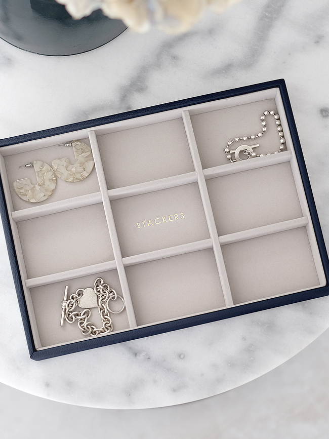 Stackers Škatla za nakit klasična, 9-predelna, taupe