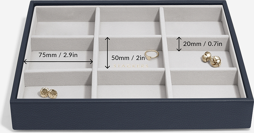 Stackers Škatla za nakit klasična, 9-predelna, taupe