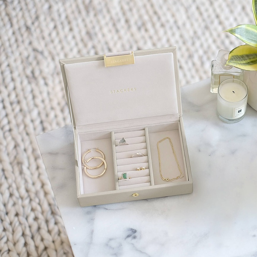 Stackers Škatla za nakit mini, s pokrovom, sivkina