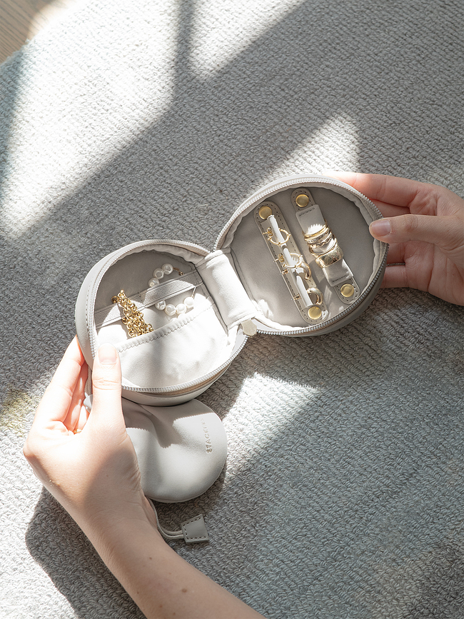 Stackers Potovalna škatla za nakit, okrogla, smaragdna