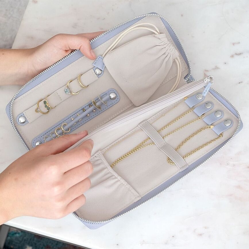 Stackers Potovalna škatla za nakit z mestom za prstane, bordo