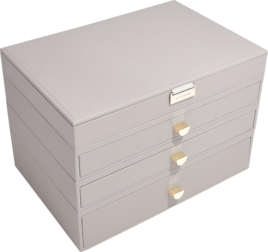 Stackers Škatla za nakit, supersize taupe s 3 predali