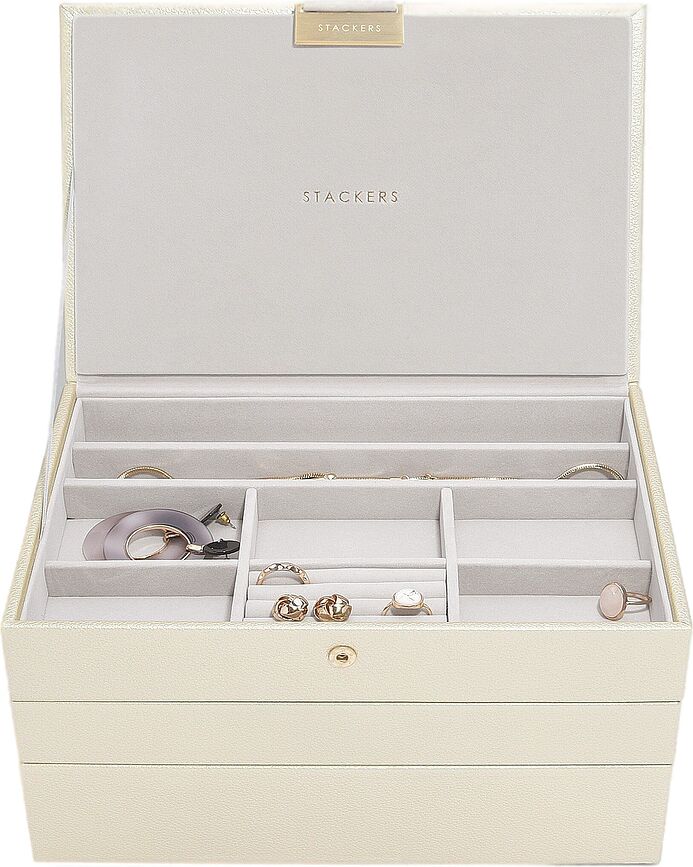 Stackers Škatla za nakit, trojna, klasična, biserna