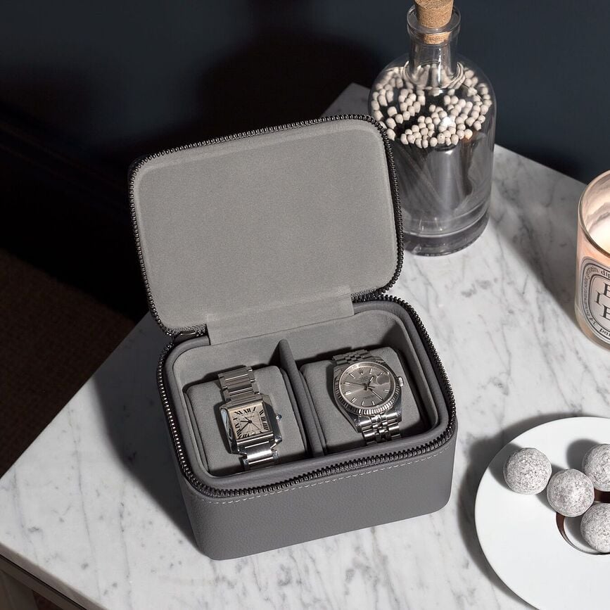 Stackers Škatla za ure, potovalna, dvopredelna, rjava