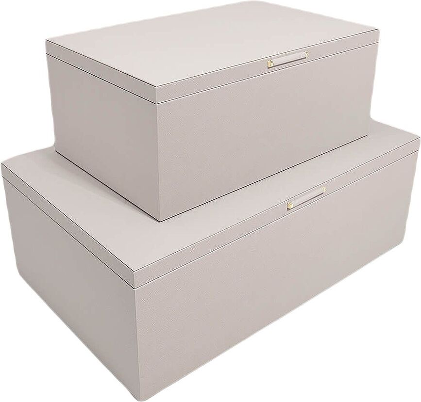 Stackers Škatle za shranjevanje s 3 predelki, taupe, 2 kosa
