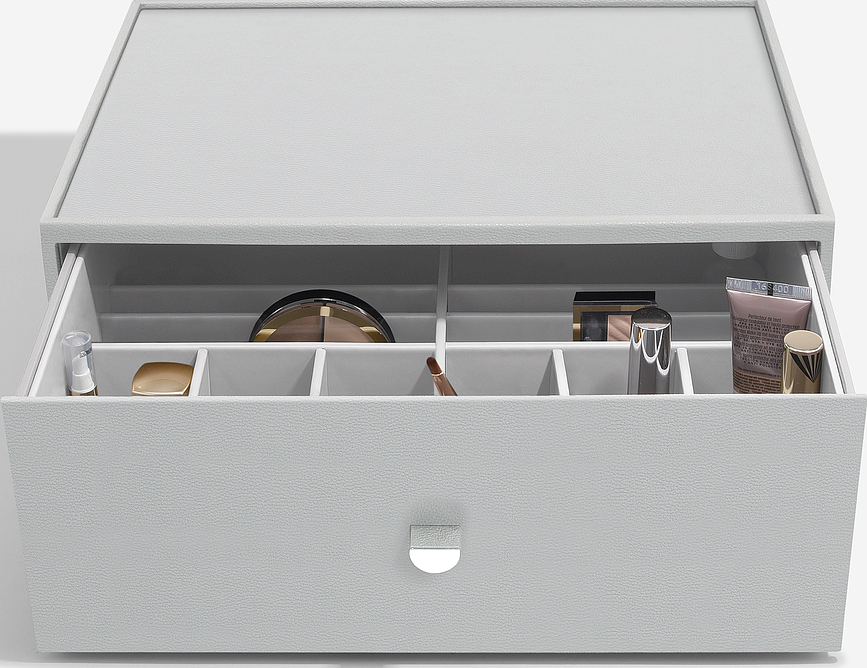 Stackers Supersize Organizator za kozmetiko z 2 predaloma, taupe