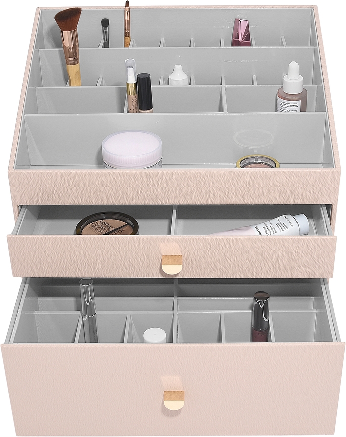 Stackers supersize Organizator za kozmetiko z 2 predaloma, svetlo roza