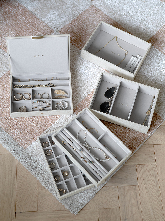 Stackers Pebble Classic Κουτί Κοσμημάτων, μπλε navy, Σετ 5 τεμαχίων