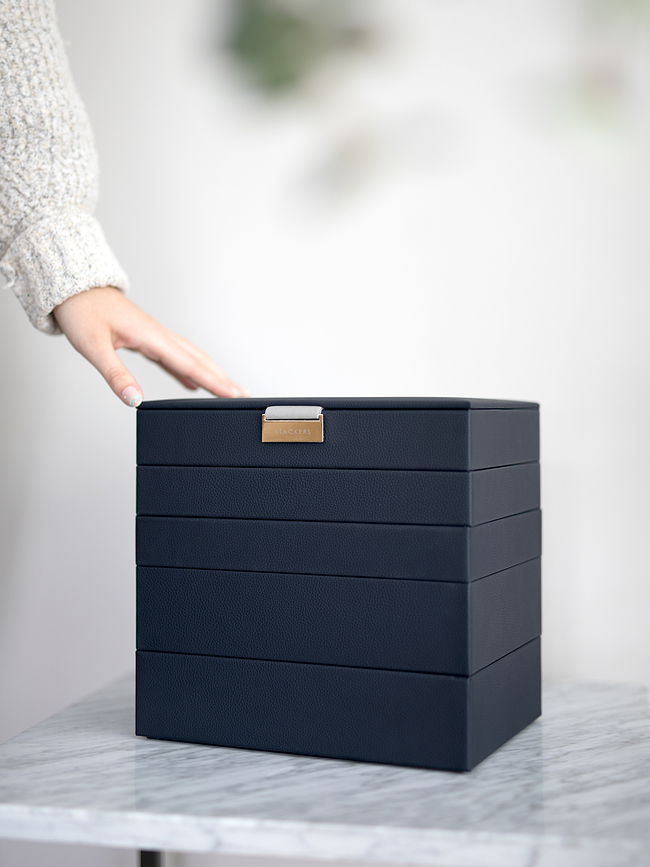 Stackers Pebble Classic Κουτί Κοσμημάτων, μπλε navy, Σετ 5 τεμαχίων