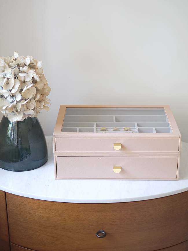 Stackers Pebble Κοσμηματοθήκη υπερμεγέθους, με 2 συρτάρια, γκρι πετρώδες