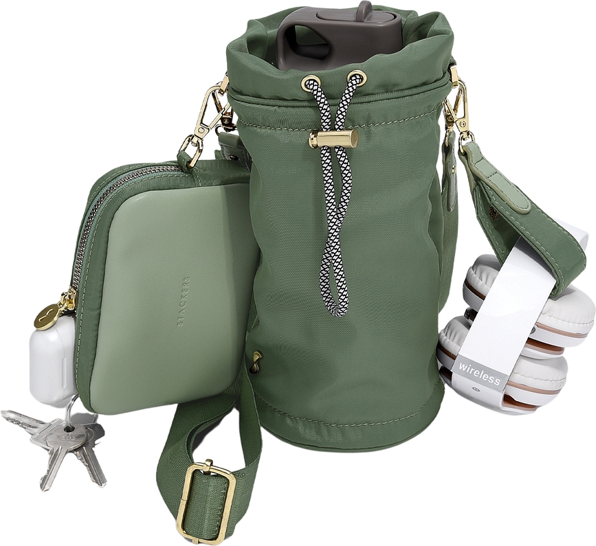 Stackers Thermotasche mit Flasche grün aus Nylon