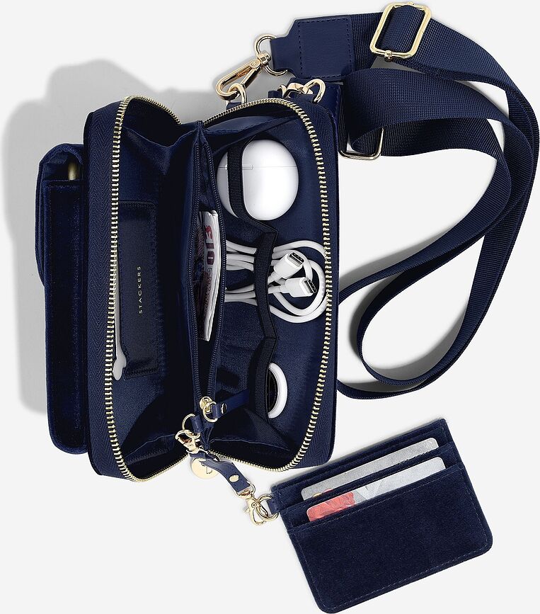 Stackers Torba mini Velvet tamnoplava