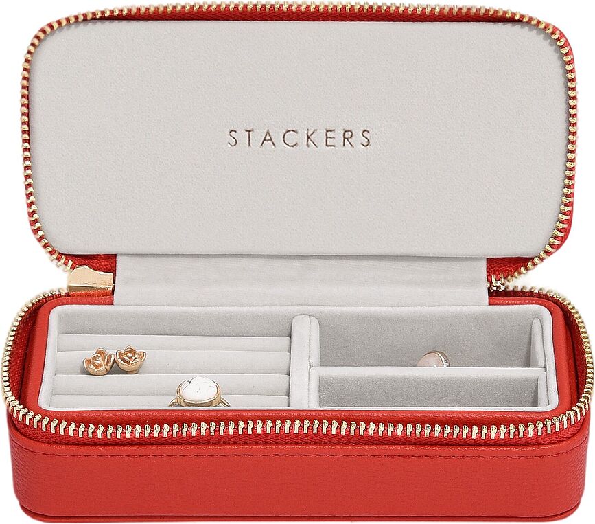 Stackers Travel Classic Boîte à Bijoux de voyage, rouge